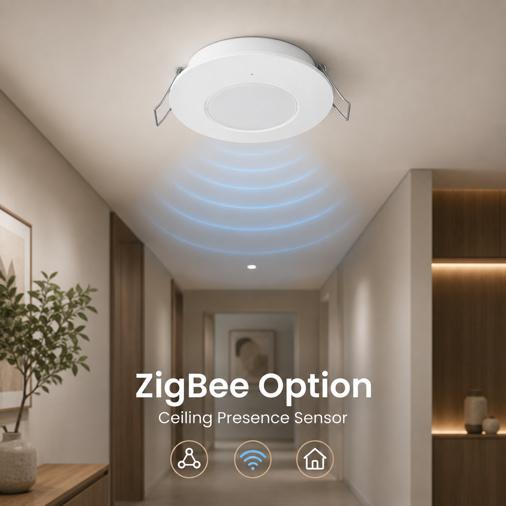 ZigBee version hero image of ceiling presence sensor