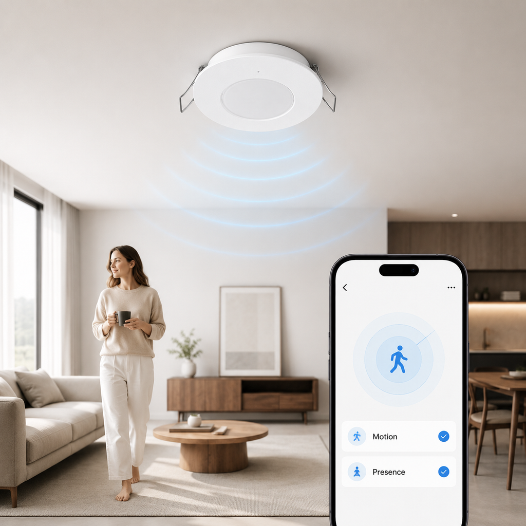 Presence detection app scene for ceiling radar sensor