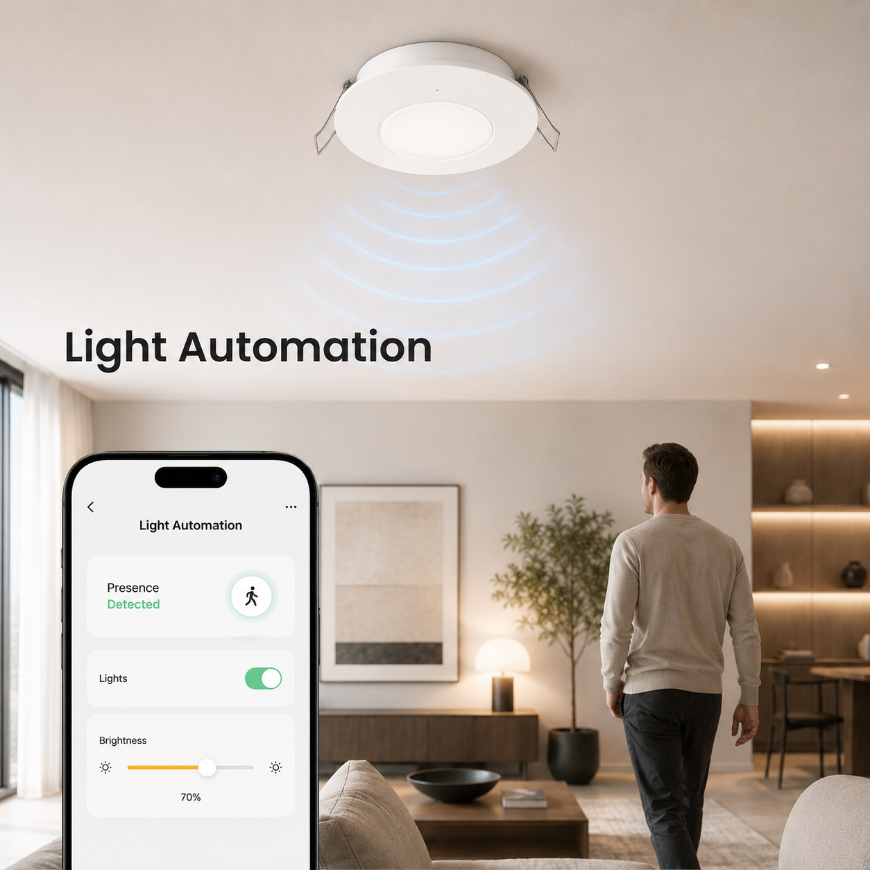 Light automation scene with illuminance monitoring