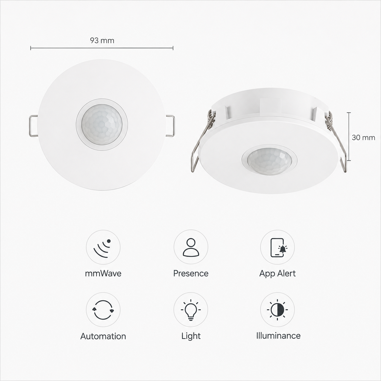 Specification and icons for ceiling presence sensor