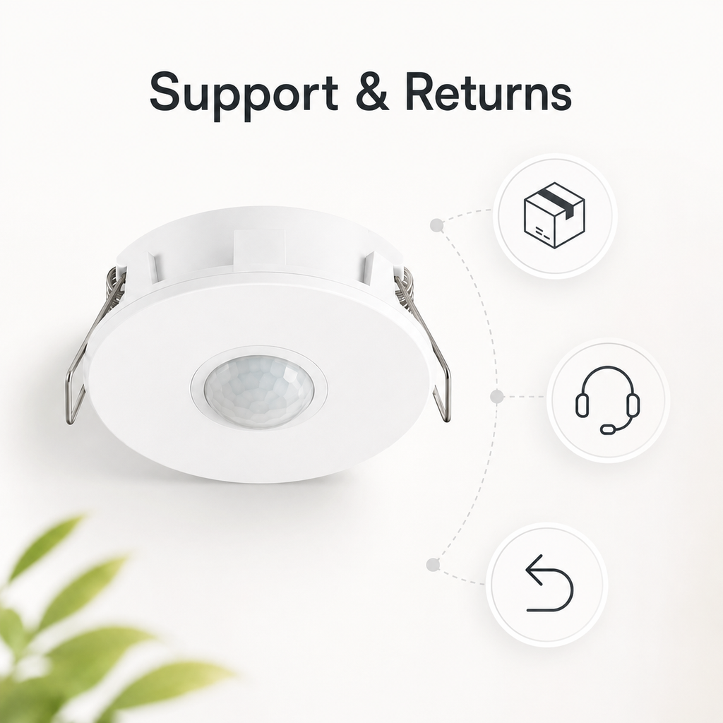 Clean support and returns information visual for ceiling sensor order