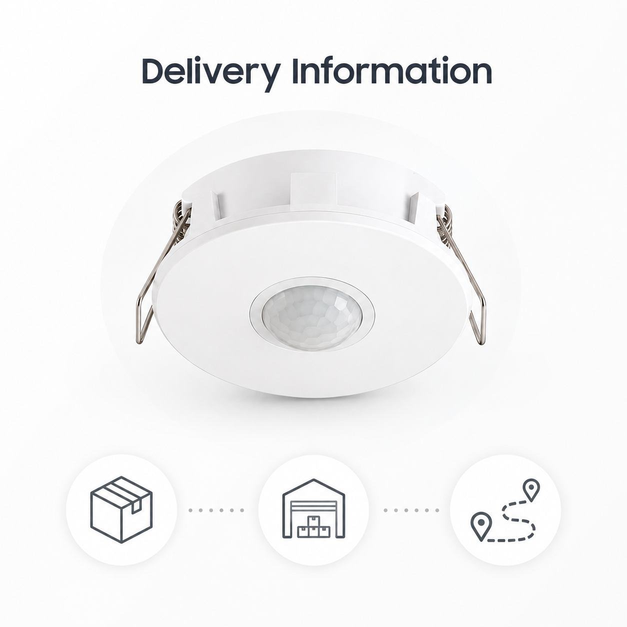 Clean delivery information visual for ceiling sensor order