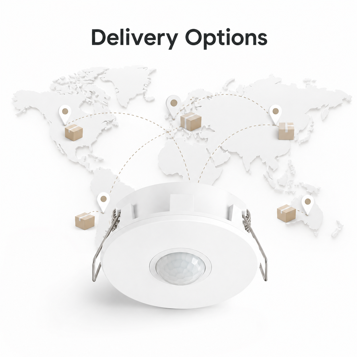 Generic delivery route map visual for ceiling sensor order