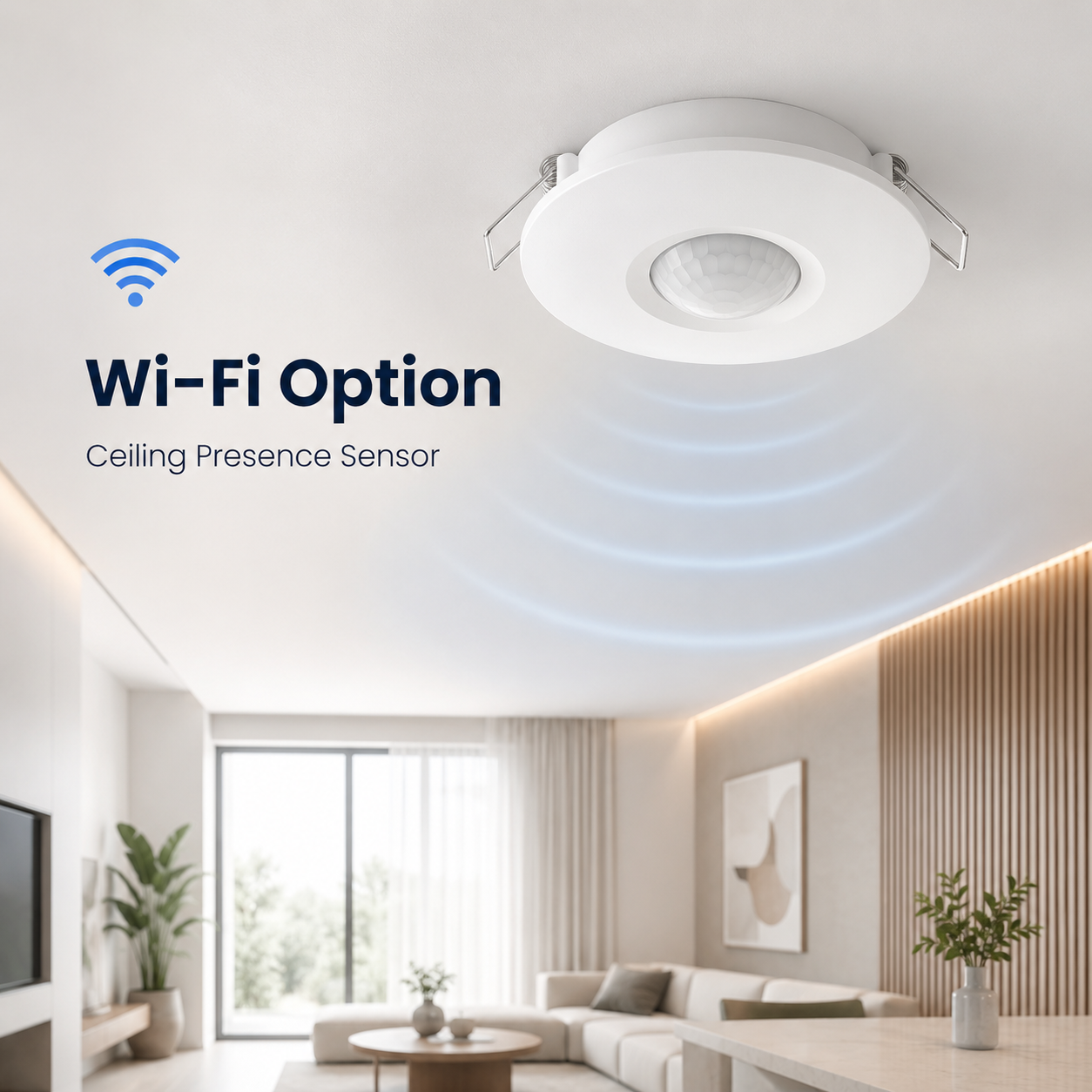 Wi-Fi option hero image for ceiling presence sensor
