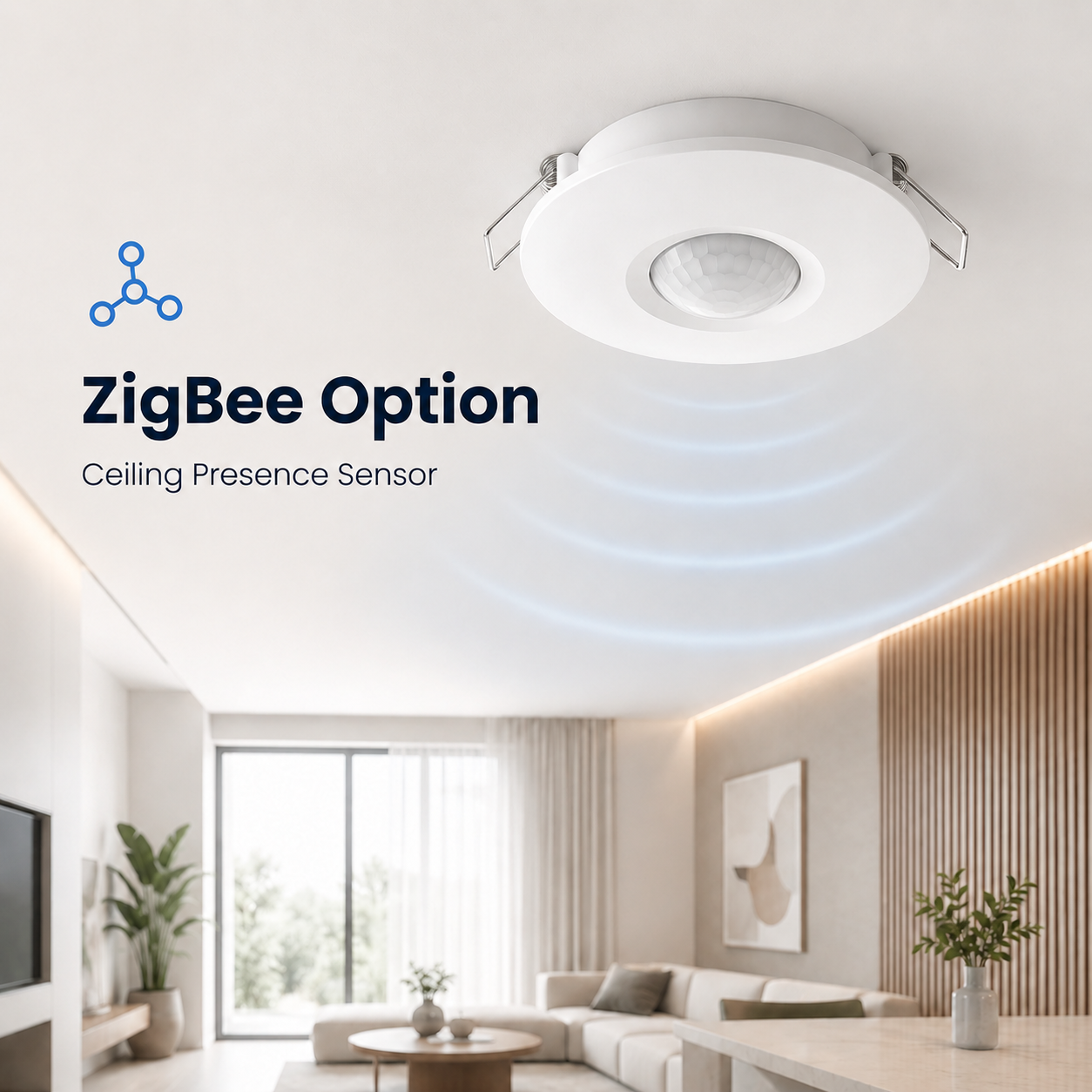 ZigBee option hero image for ceiling presence sensor