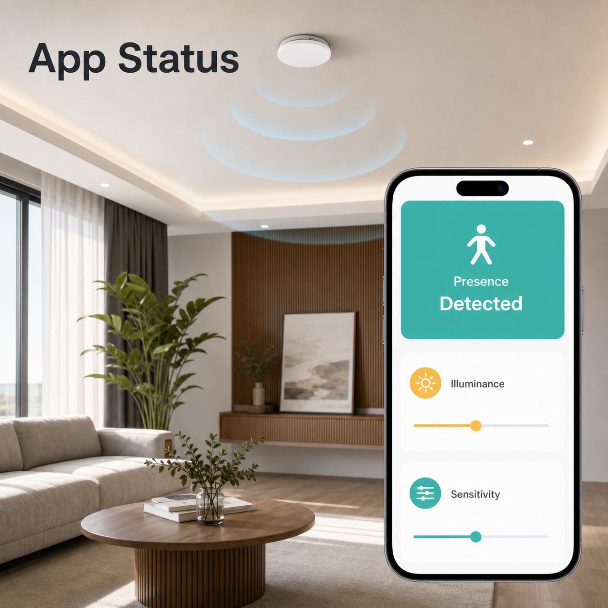 Generic app status for ceiling presence sensor