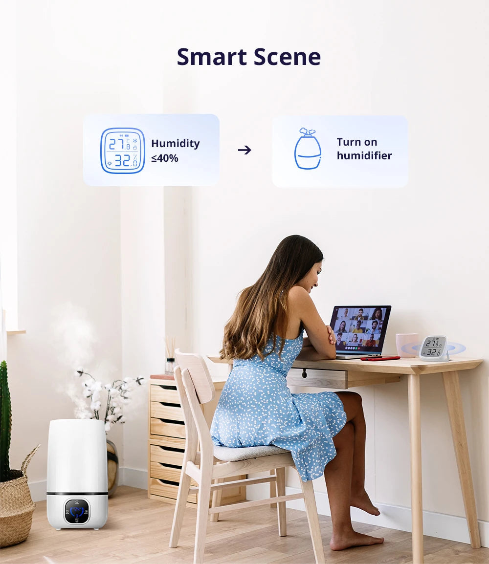 Generic smart home ready visual for LCD climate sensor with hub and app