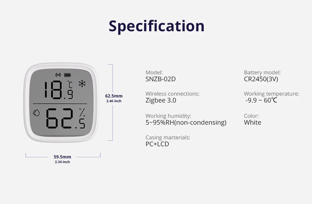 Local dashboard integration visual for temperature and humidity sensor