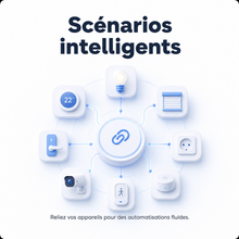 NéoMatter Comfort reliant plusieurs appareils pour créer des scénarios intelligents personnalisés.
