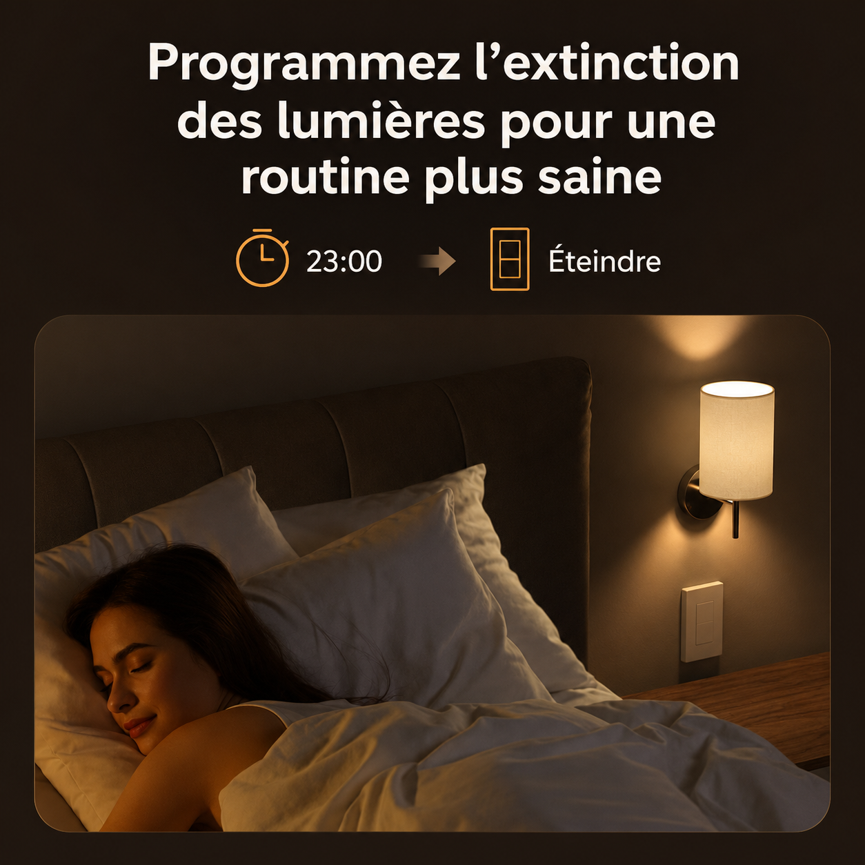 Scene chambre Neodom avec minuterie pour eteindre les lumieres depuis un interrupteur Zigbee.