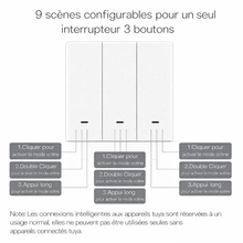 Interrupteur scene Zigbee trois boutons neuf scenes