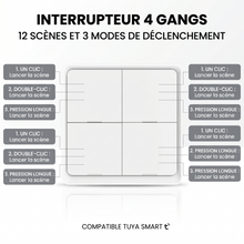 Interrupteur scene Zigbee quatre gangs douze scenes