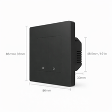 Interrupteur scene Zigbee noir deux boutons dimensions