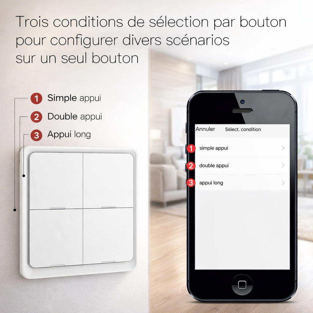 Interrupteur scene Zigbee scenarios par bouton