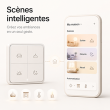 NéoScene 4 Comfort avec scènes intelligentes configurées depuis l’application mobile.