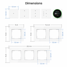 Schéma des dimensions des modules et cadres NéoGrid Essential.