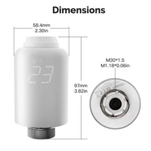 Schéma des dimensions de la vanne thermostatique NéoForce Comfort blanc pur avec filetage M30 x 1,5.