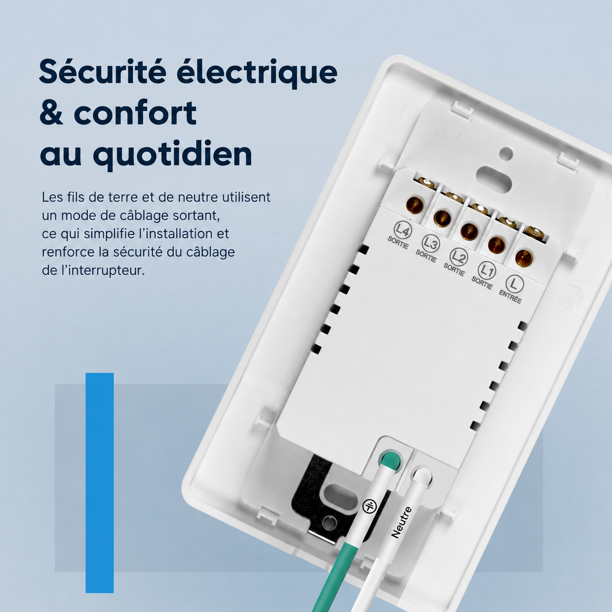 Vue arrière du NéoMatter Push Comfort US avec câblage sécurisé pour le confort quotidien.