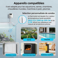 Sonde thermostat compatible serres, piscines, chaudières et radiateurs.