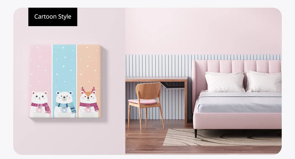 SONOFF TX Ultimate Cartoon Style installé dans une chambre pastel.