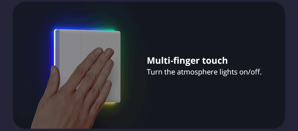 Contrôle multi-doigts du SONOFF TX Ultimate pour allumer l’ambiance.