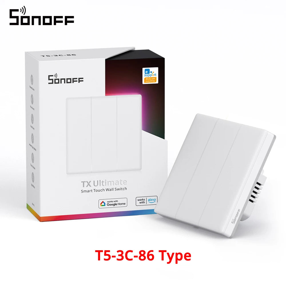Interrupteur SONOFF TX Ultimate T5-3C-86 Type avec emballage.