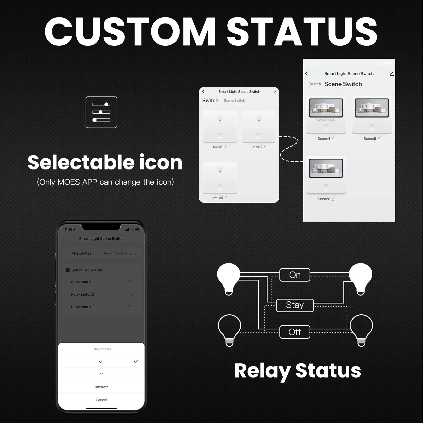NéoTab Comfort avec statuts personnalisés et icônes configurables dans l’application.