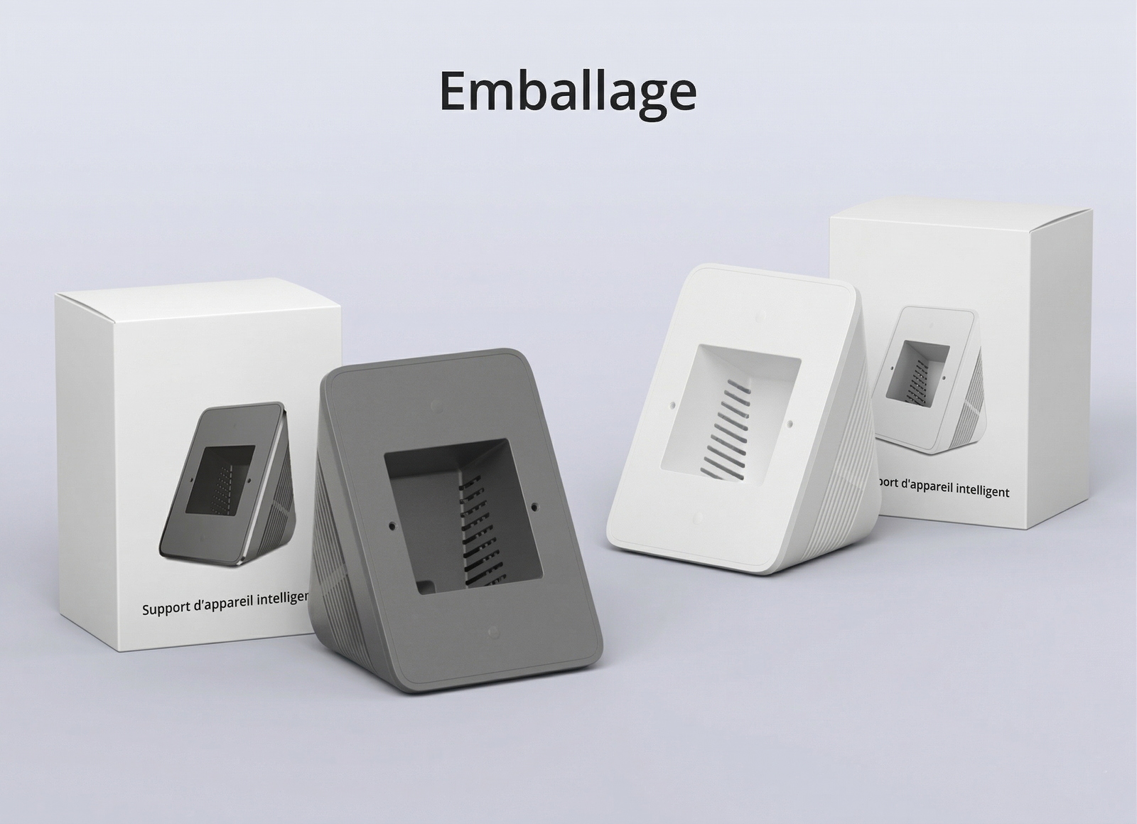 Emballage du support de boîtier SONOFF avec versions blanche et grise.