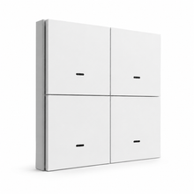 Gros plan de la télécommande NéoScene 4 Comfort blanche avec profil latéral fin.