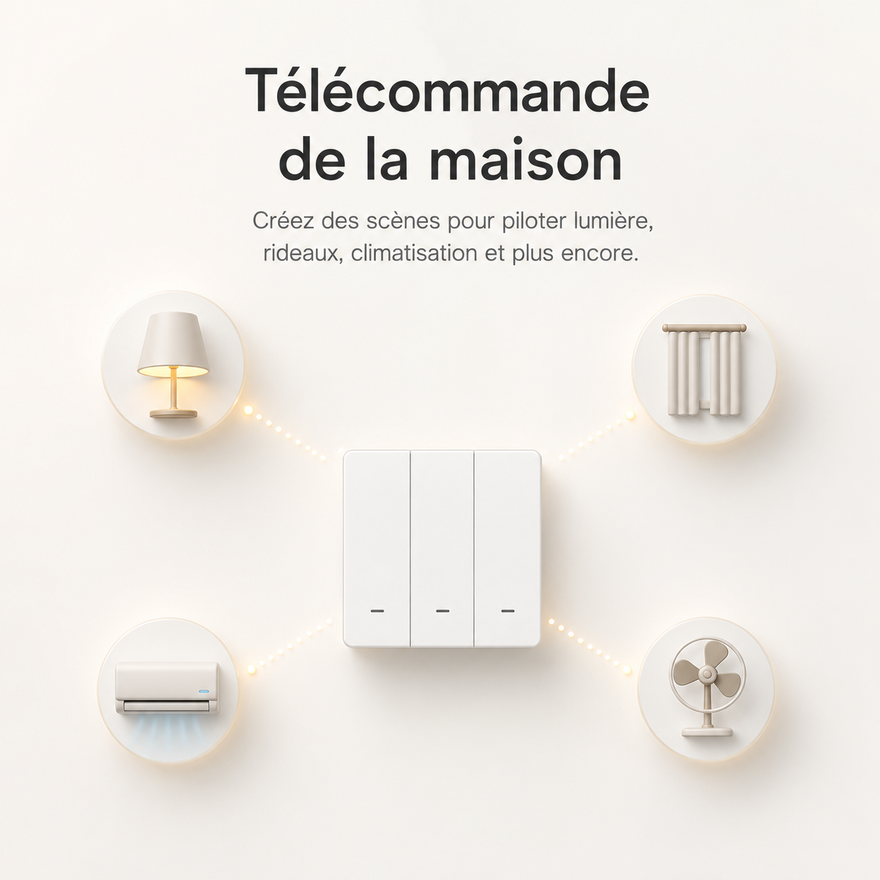 NéoScene 3 Comfort utilisé comme télécommande pour piloter plusieurs zones de la maison.