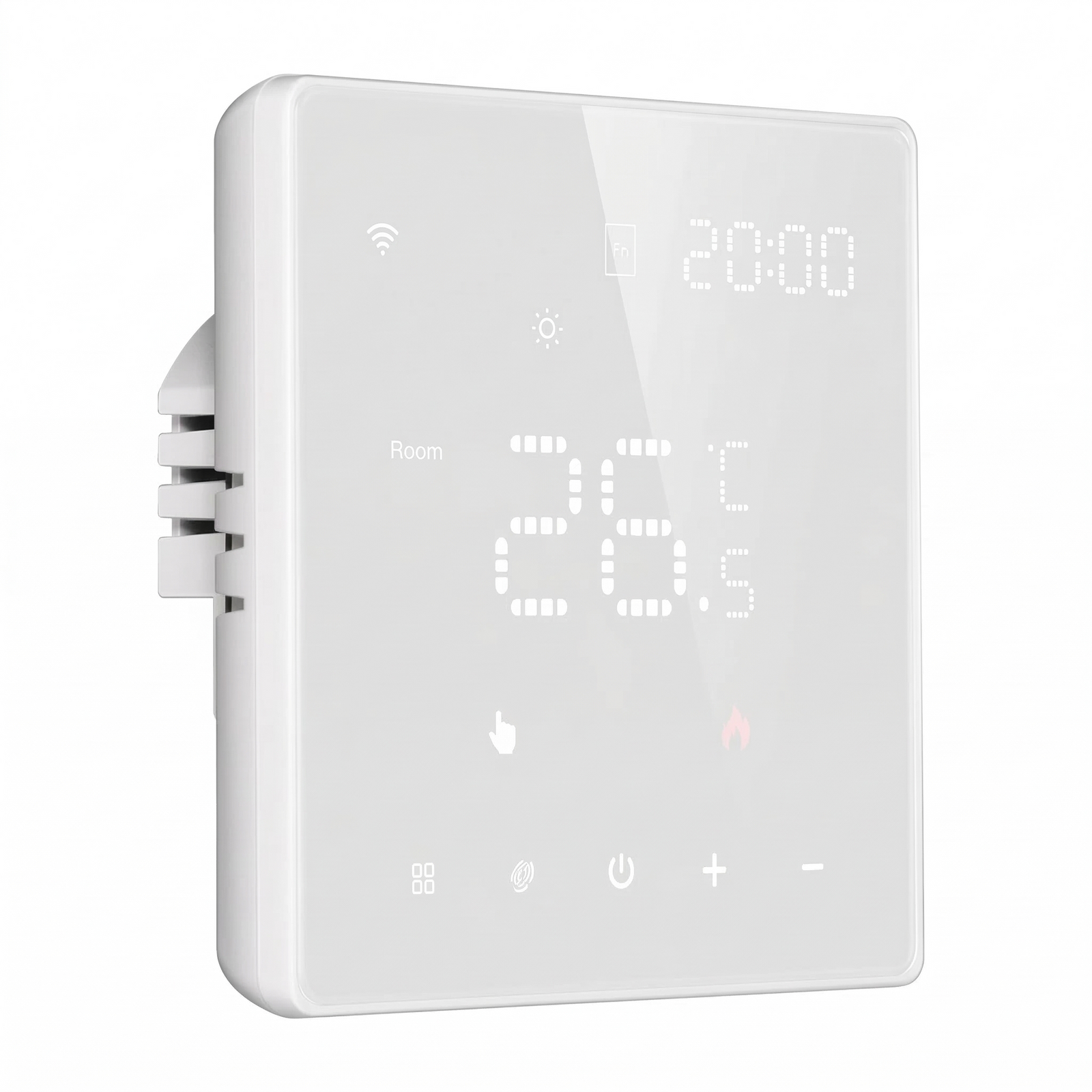 Gros plan du NéoPure Comfort blanc avec écran LED tactile affichant 26,5 degrés.