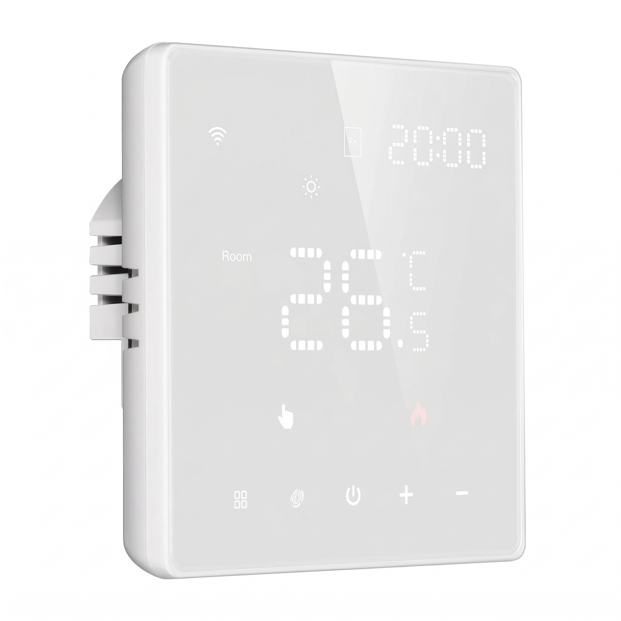 Gros plan du NéoPure Comfort blanc avec écran LED tactile affichant 26,5 degrés.