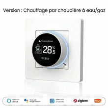 Thermostat avec écran rond pour chaudière à eau ou gaz.