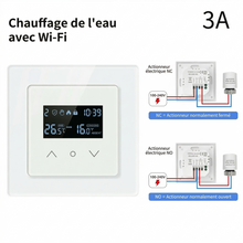 Thermostat 3A pour chauffage de l’eau avec Wi-Fi et schémas de câblage.