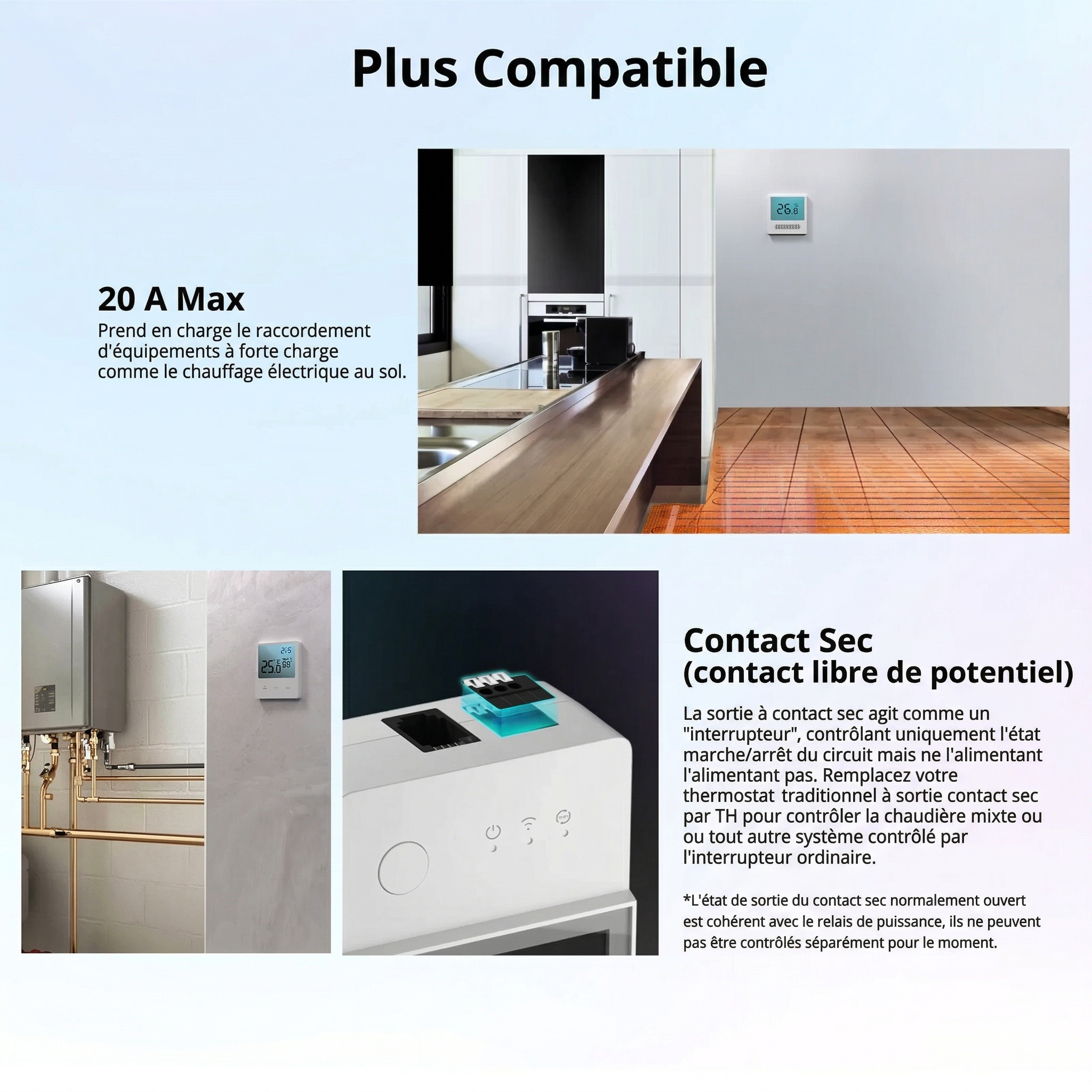 Thermostat contact sec compatible