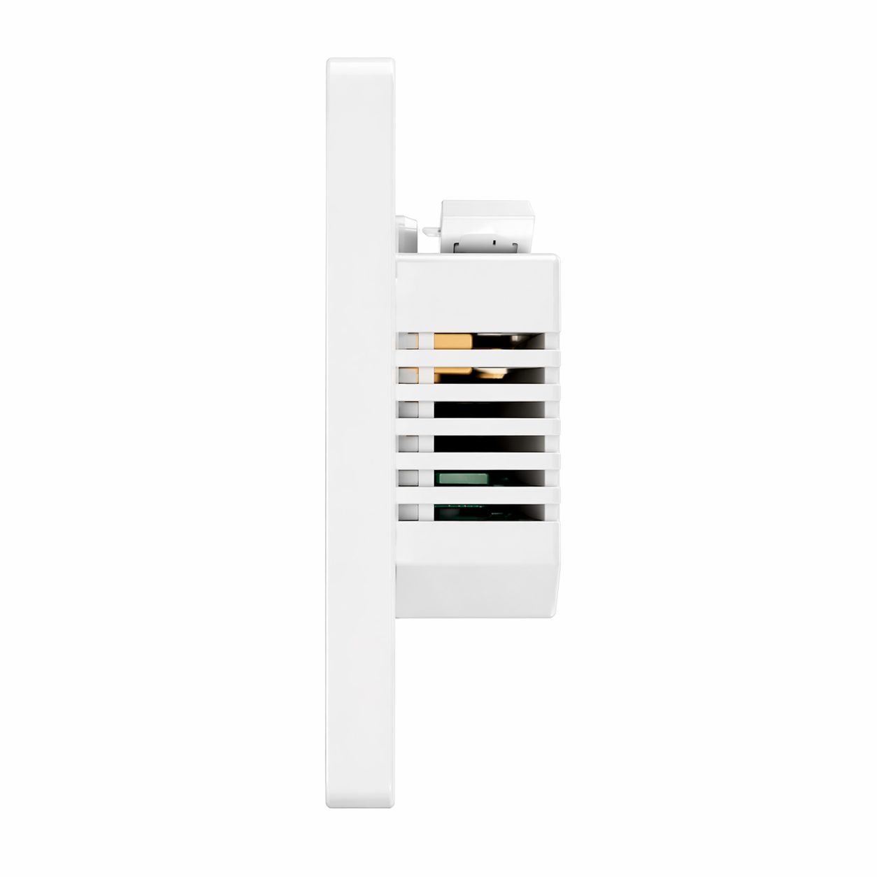 Thermostat mural blanc vue de cote