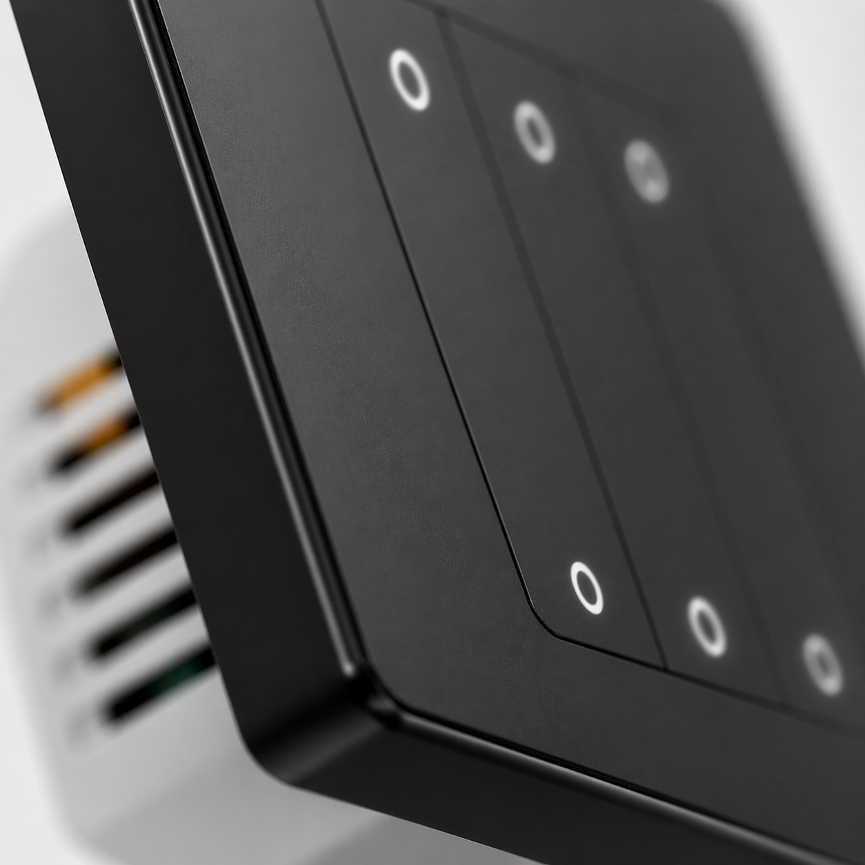 Thermostat mural noir detail tactile