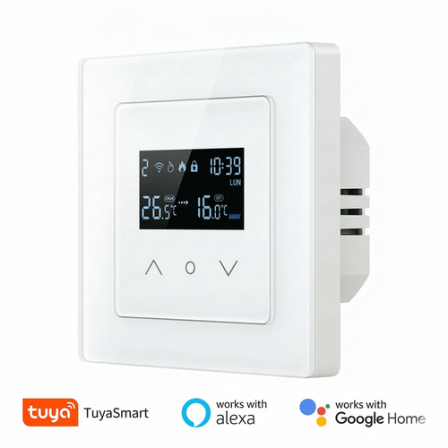 Thermostat mural Wi-Fi compatible Tuya Smart, Alexa et Google Home.