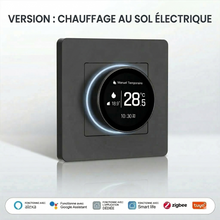 Thermostat Noir Absolu pour chauffage au sol électrique.