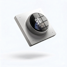 Thermostat rond mural blanc avec molette et affichage 09:26.