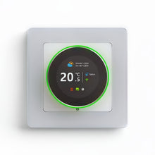 Thermostat Wi-Fi Rotary-S blanc pur vue de face sur fond blanc studio.