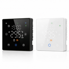 Thermostats sans fil NéoFree Comfort noir absolu et blanc pur pour chaudière gaz avec écran tactile.