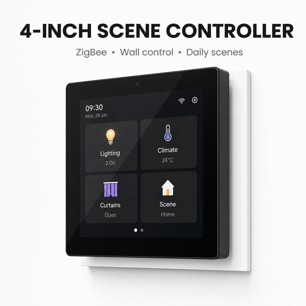 Commande murale de scenes ZigBee avec ecran 4 pouces.