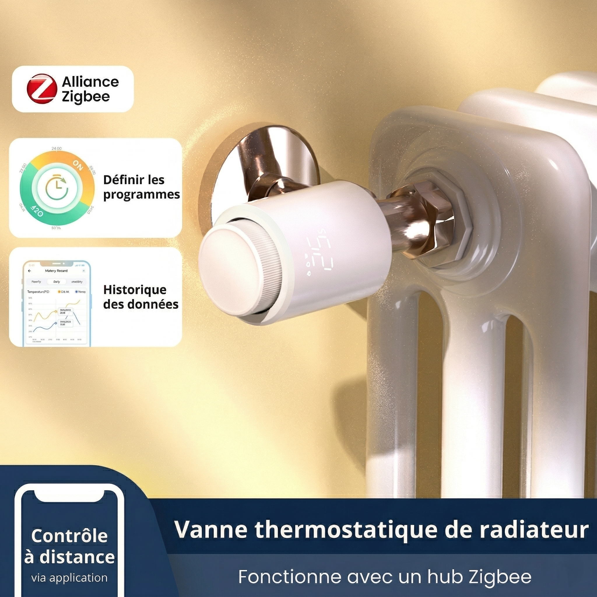 Vanne radiateur thermostatique Zigbee NeoTherm