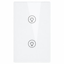 NéoMulti Dimmer blanc vertical avec deux touches tactiles pour piloter deux zones lumineuses.