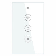 Variateur tactile Blanc Pur à trois touches avec connexion Wi-Fi.