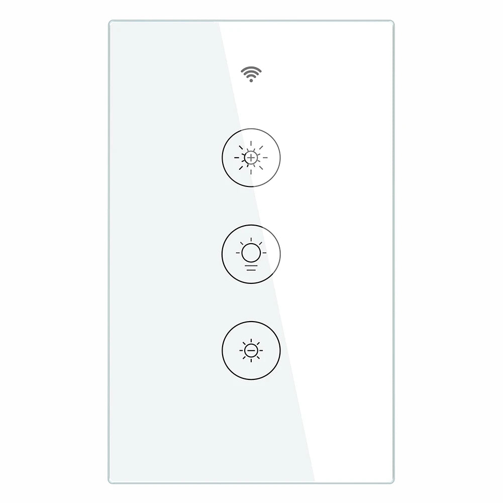 Variateur tactile Blanc Pur à trois touches avec connexion Wi-Fi.
