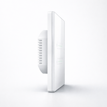 Vue latérale du variateur tactile blanc Wi-Fi encastrable.