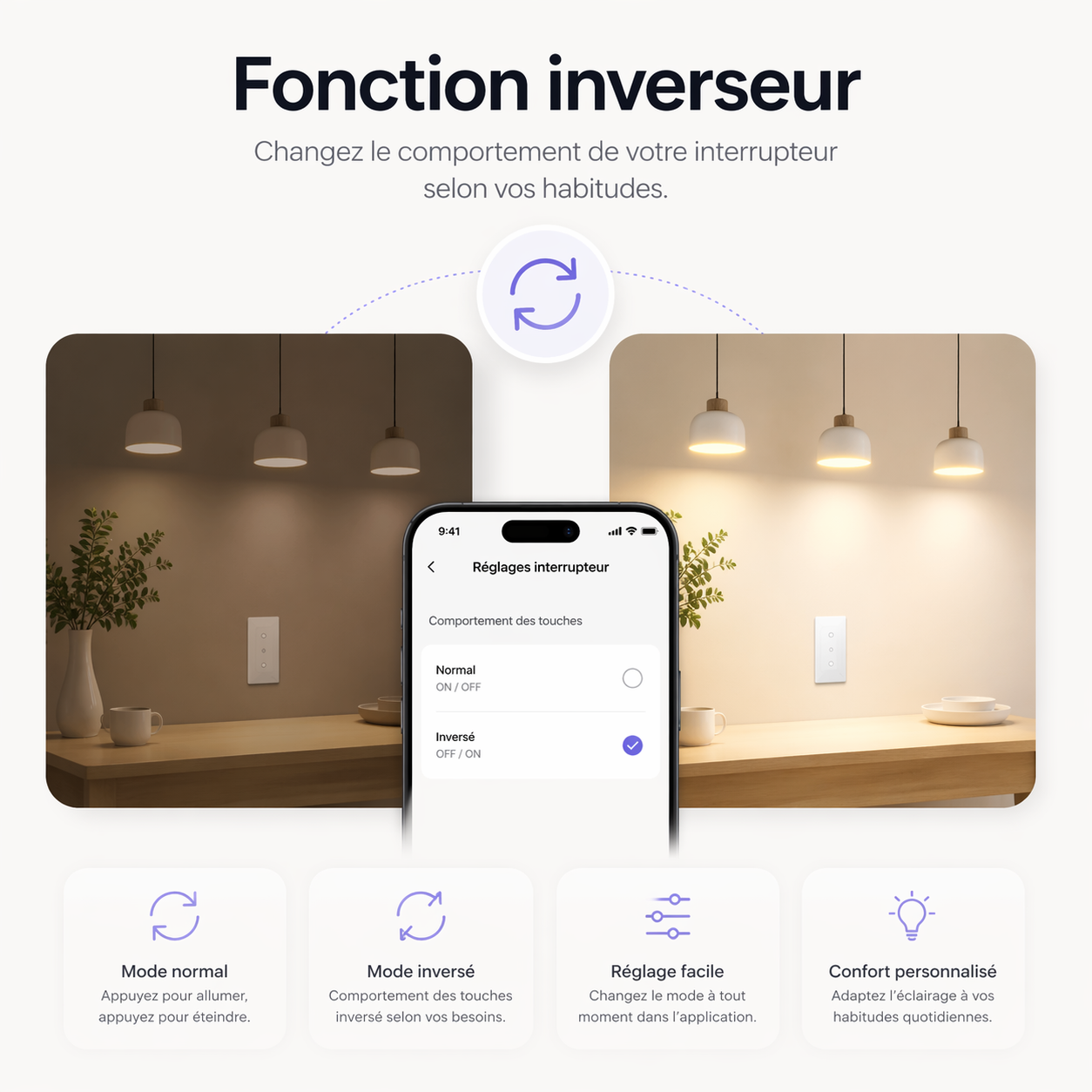 Variateur tactile fonction inverseur