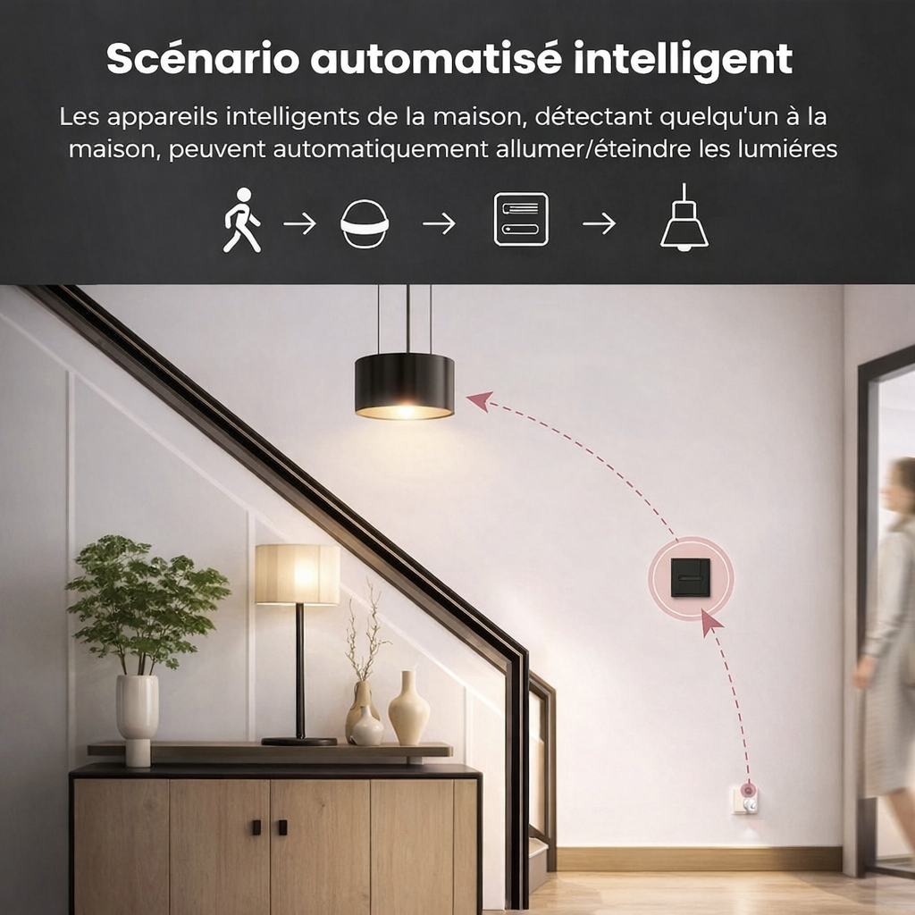 Scénario automatisé du variateur tactile pour éclairage d’entrée.
